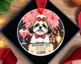 Personalised Shih Tzu Christmas Ornament, Shih Tzu Gift, Personalised Dog Christmas Bauble, Dog Lover Christmas Decoration