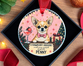 Personalised Chihuahua Christmas Bauble, Chihuahua Gift, Dog Lover Gift, Personalised Dog Ornament, Pet Christmas Decor