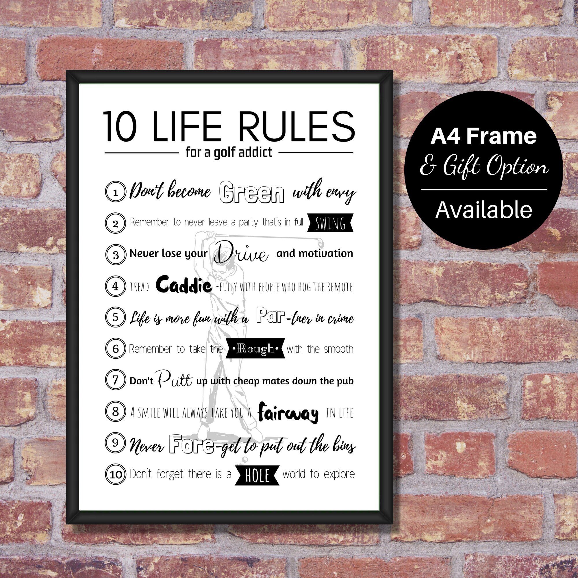 Buy 10 Life Rules for A Golf Lover Funny Wall Poster Typography Online in India - Etsy Buy 10 Life Rules for A Golf Lover Funny Wall Poster Typography Online in India - Etsy