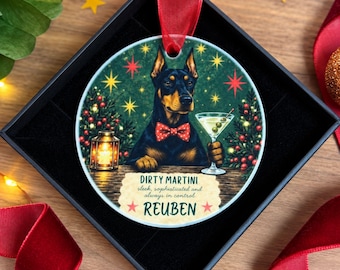 Personalised Doberman Christmas Bauble, Doberman Gift, Dog Lover Gift, Personalised Dog Ornament, Pet Christmas Decoration