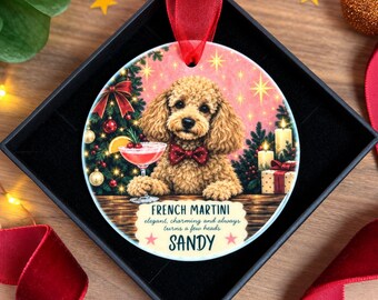 Personalised Poodle Christmas Ornament, Poodle Gift, Custom Dog Name Christmas Decoration, Gift For Dog Lovers
