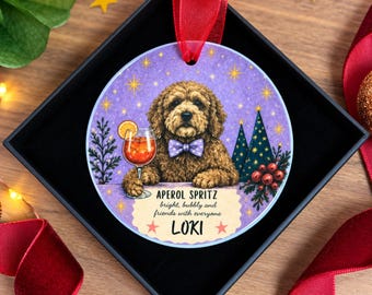 Personalised Cockapoo Christmas Bauble, Cockapoo Gift, Dog Lover Gift, Personalised Dog Ornament, Pet Christmas Decoration