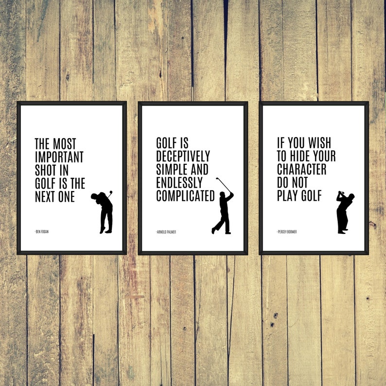 GolfGeschenk für ihn Golf Zitat Typografie A4 Drucke / 3 x Etsy