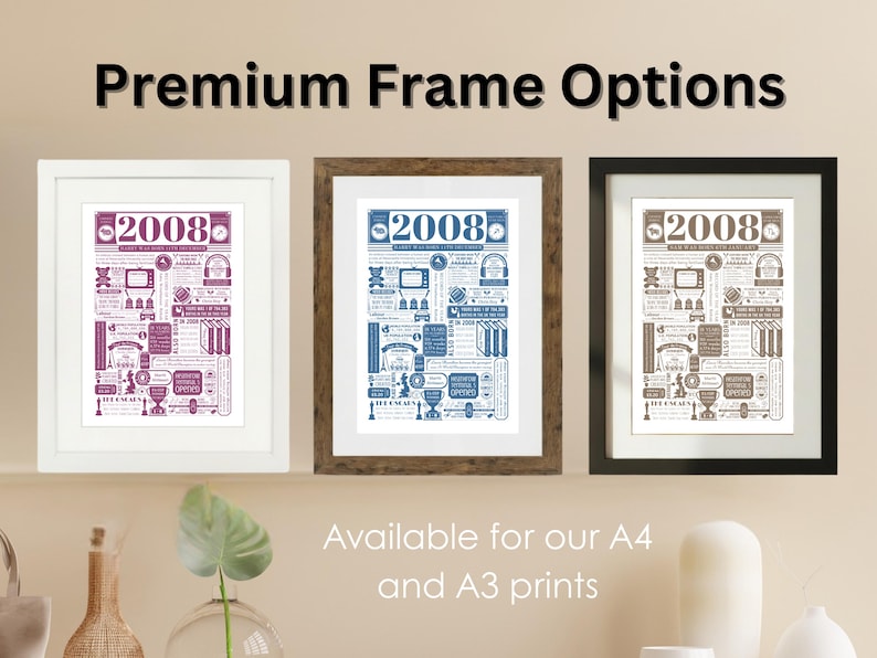 2008 Birthday Poster | Personalised 18th Birthday Gift | Year You Were Born Print | 18th Gift for Him and Her | 18th Party Decor image 9