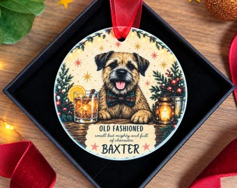 Personalised Border Terrier Christmas Ornament, Dog Christmas Bauble, Border Terrier Gift, Dog Owner Christmas Gift