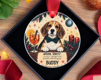 Personalised Beagle Christmas Bauble, Beagle Gift, Dog Lover Gift, Personalised Dog Ornament, Pet Christmas Decor
