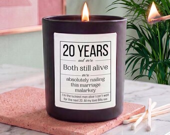 Personalised Funny Anniversary Candle | We're Both Still Alive Gift | Custom Years Married Candle