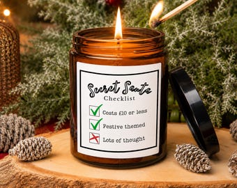 Funny Secret Santa Apothecary Candle Gift - Humourous Christmas Present For Family, Friends or Work Colleagues In Amber Jar