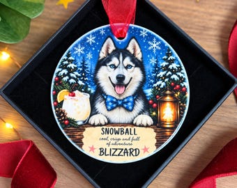 Personalised Husky Christmas Ornament, Siberian Husky Gift, Dog Christmas Decoration, Husky Owner Gift, Gift For Dog Lovers
