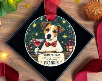 Personalised Jack Russell Christmas Ornament, Dog Christmas Bauble, Jack Russell Gift, Dog Owner Christmas Gift