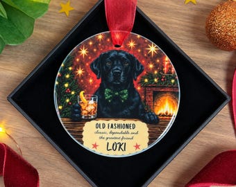 Personalised Black Labrador Christmas Bauble, Labrador Gift, Dog Lover Gift, Personalised Dog Ornament, Pet Christmas Decor