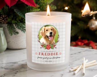 Personalised Christmas Pet Memorial Candle | Custom Photo Gift | Pet Loss Bereavement Gift