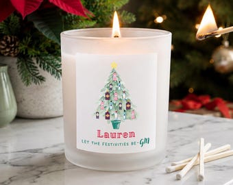 Personalised Funny Christmas Candle | Let the Festivities Be-Gin | Gin Lover Gift For Her
