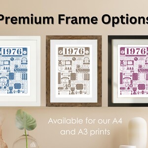 1976 Birthday Poster | Personalised 50th Birthday Gift | Year You Were Born Print | Gift for Men and Women | 50th Party Decor image 8