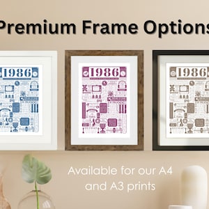 1986 Birthday Poster | Personalised 40th Birthday Gift | Year You Were Born Print | Gift for Men and Women | 40th Party Decor image 9