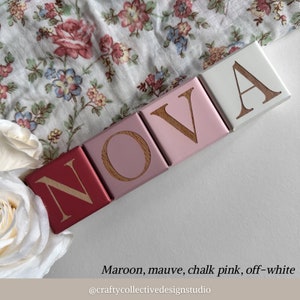 Bloques de nombres de bebé personalizados hechos a mano - Decoración personalizada de la guardería de madera, regalo de baby shower, regalo de nuevo bebé, regalo de bautizo, regalo personalizado