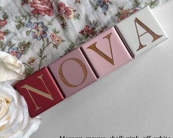 Handmade Personalized Baby Name Blocks: Wooden Nursery Decor