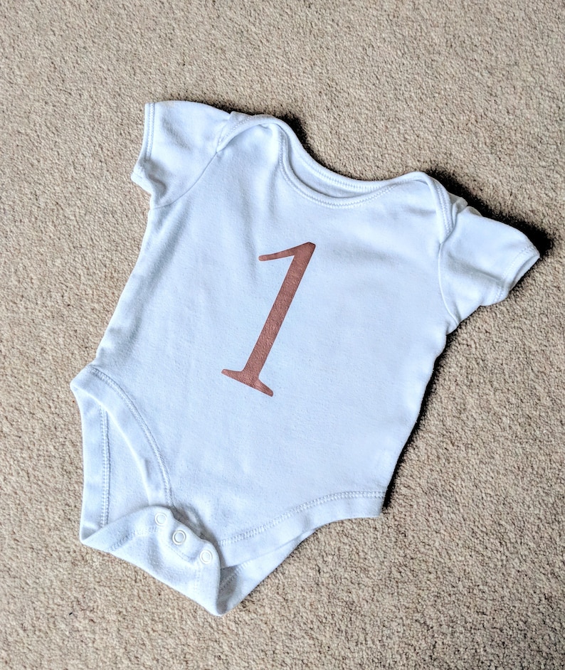 Baby/'s custom rose gold first birthday vest