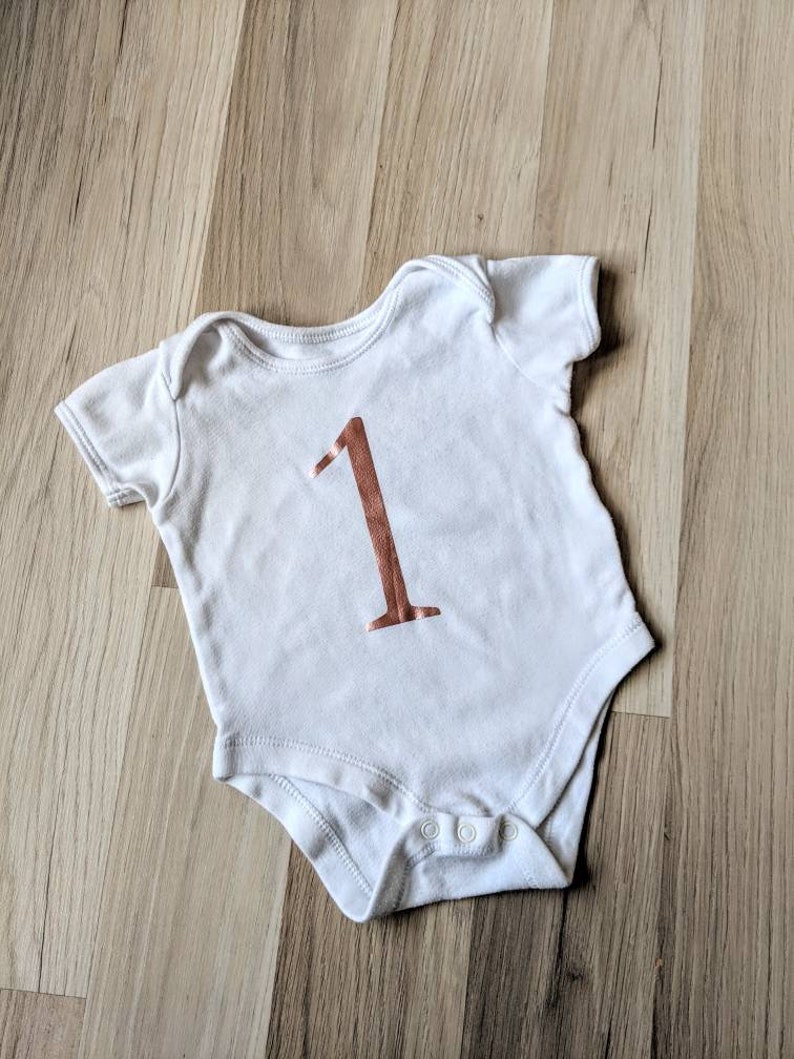 Baby/'s custom rose gold first birthday vest