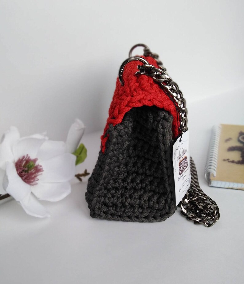 Pochette Crochet Crossbody Sac Rouge Bag GrisEtsy Les Femmes wnPk0O