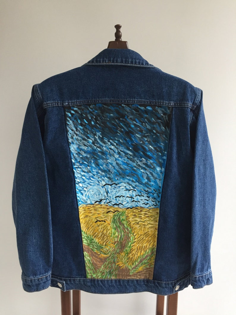 Wheat Field with Crows Hand Painted Jacket