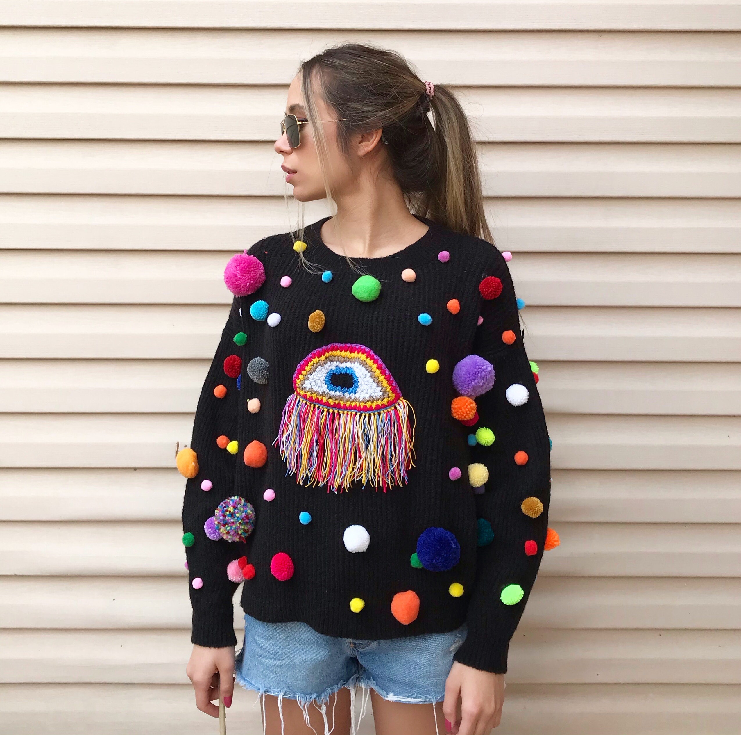 Sweater Pom Poms Etsy UK