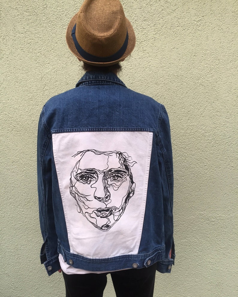 Hand Painted Jacket The Face | Etsy