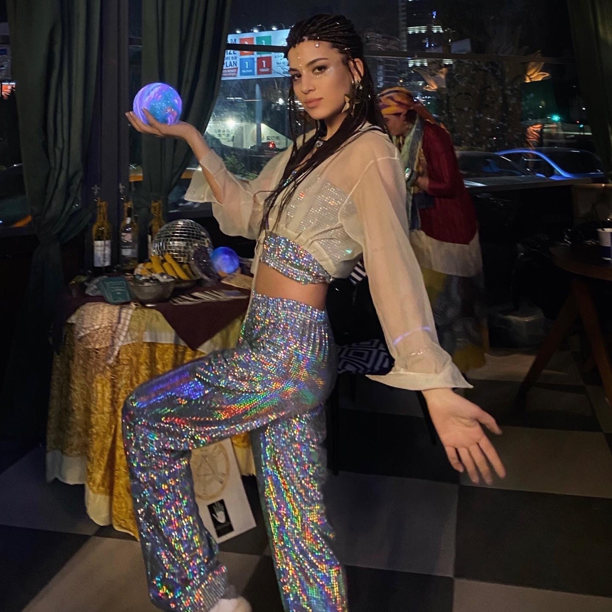 Buy Disco Ball Dress Holographic Sequin Nightclub Festival Burning
