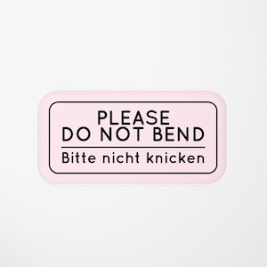 Do Not Bend - Bitte nicht knicken Stickers, Don&#39;t Bend Packaging Stickers for Small Business