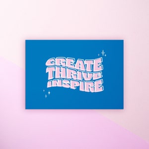 Cartolina Crea, Prospera, Ispira - Arte motivazionale, Affermazione positiva
