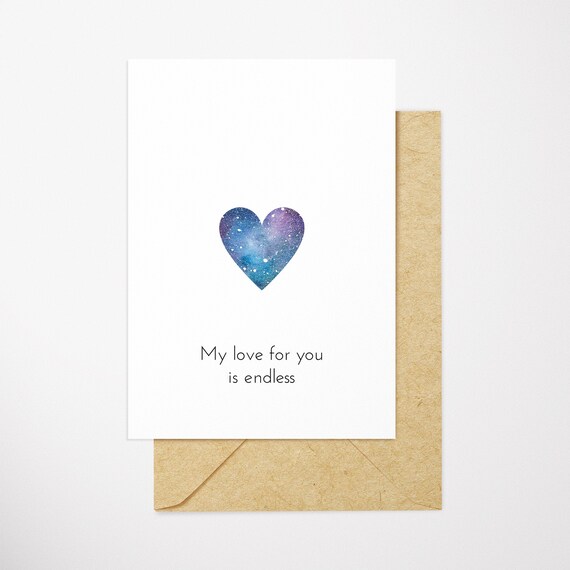 Love Card With Watercolor Heart Illustration My Love For You Etsy