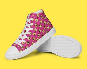 Orange Cat Women’s High Top Canvas Shoes - Pink Women's Sneakers