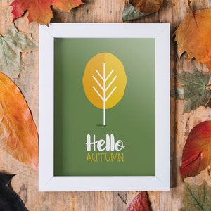 Hello Autumn Printable Poster, Wall Art Digital Download image 2