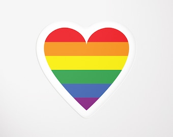 Rainbow LGBT Heart Vinyl Sticker