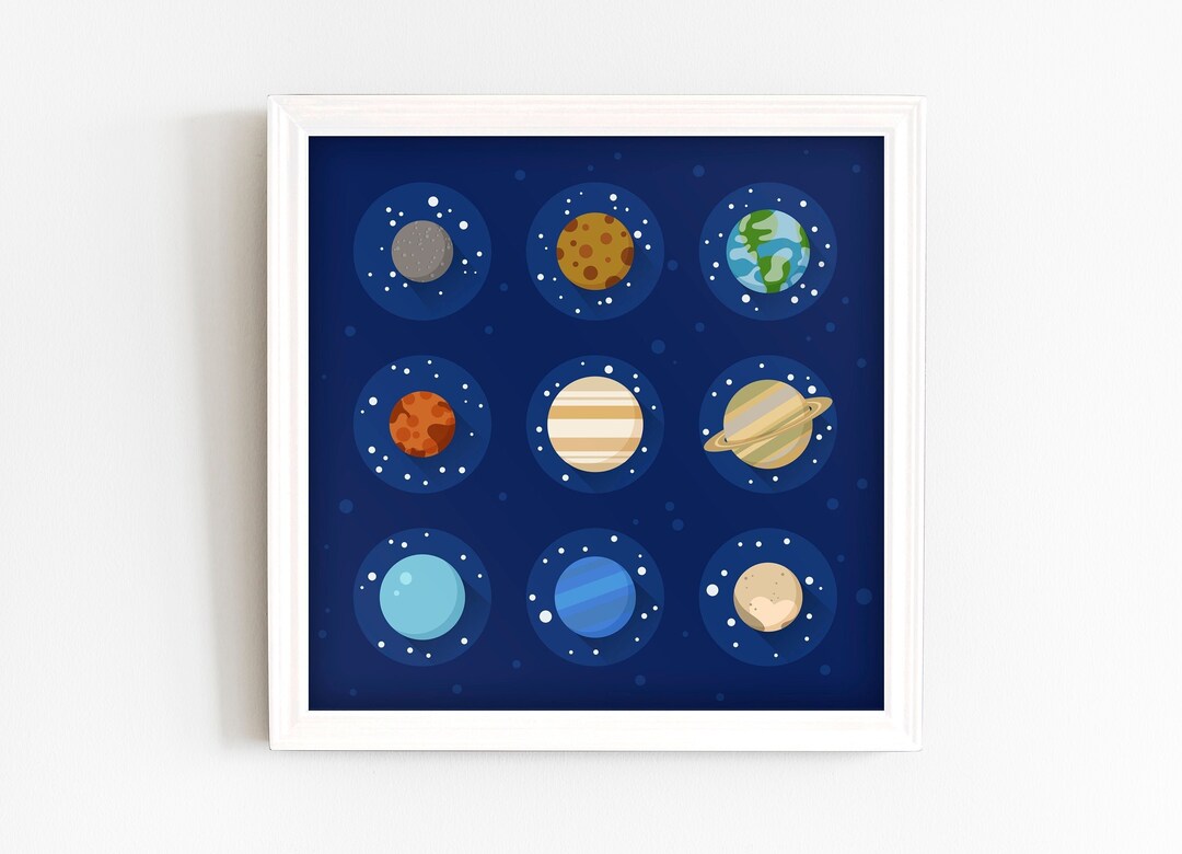 Printable of Solar System Plus Pluto Poster Digital Download Etsy