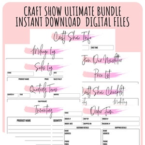 The Ultimate Craft Show Essentials Bundle Printables | Craft Fair Planners | Business Forms Digital File Forms | Craft Show Documents