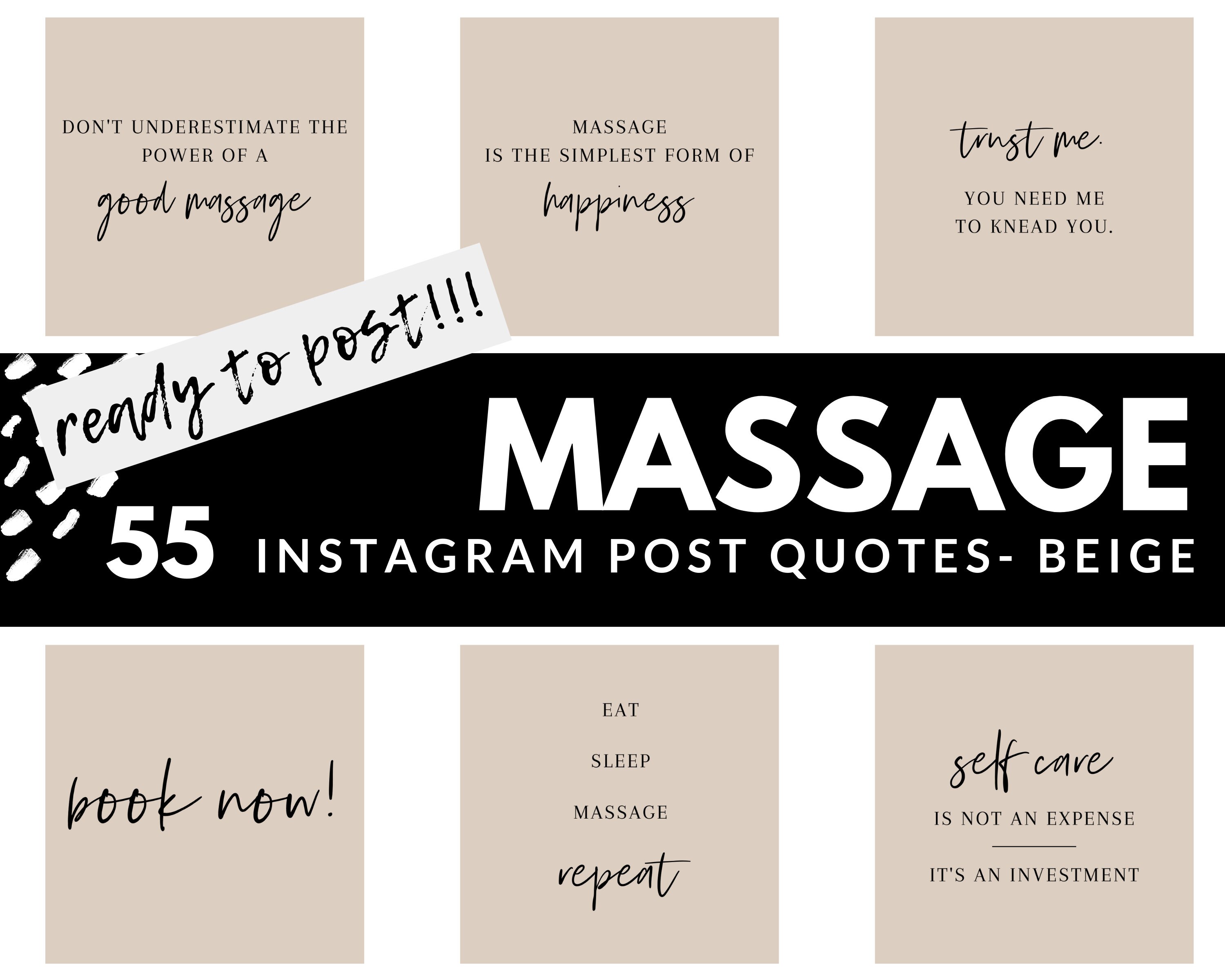 Massage Instagram Posts 55 Ready to Post Massage Therapist Etsy