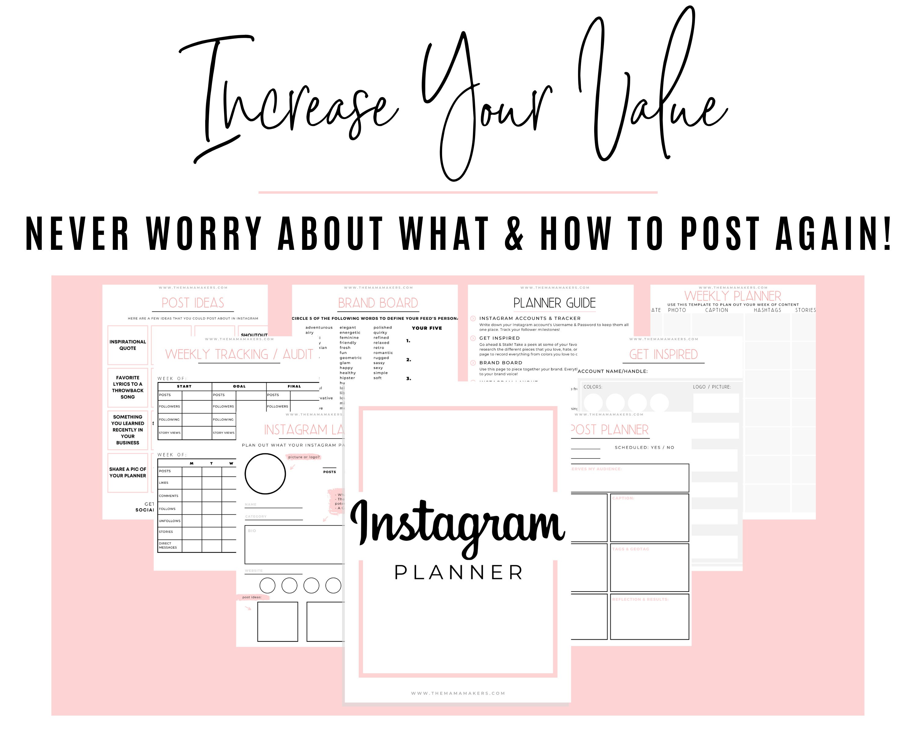 Instagram Planner Social Media Planner Printable Planner Instagram ...