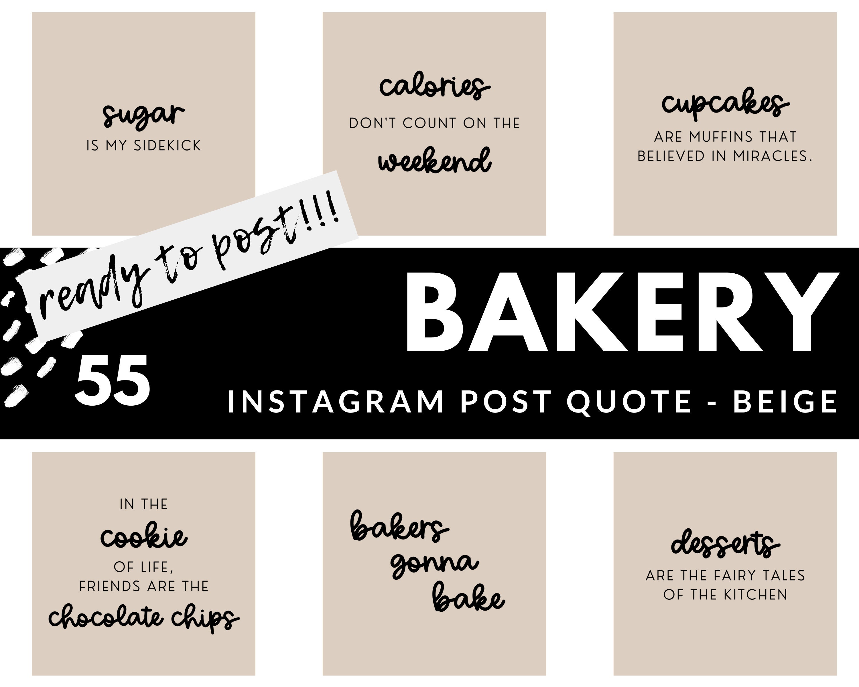 Bakery Instagram Posts 55 Ready to Post Instagram Quotes Etsy España