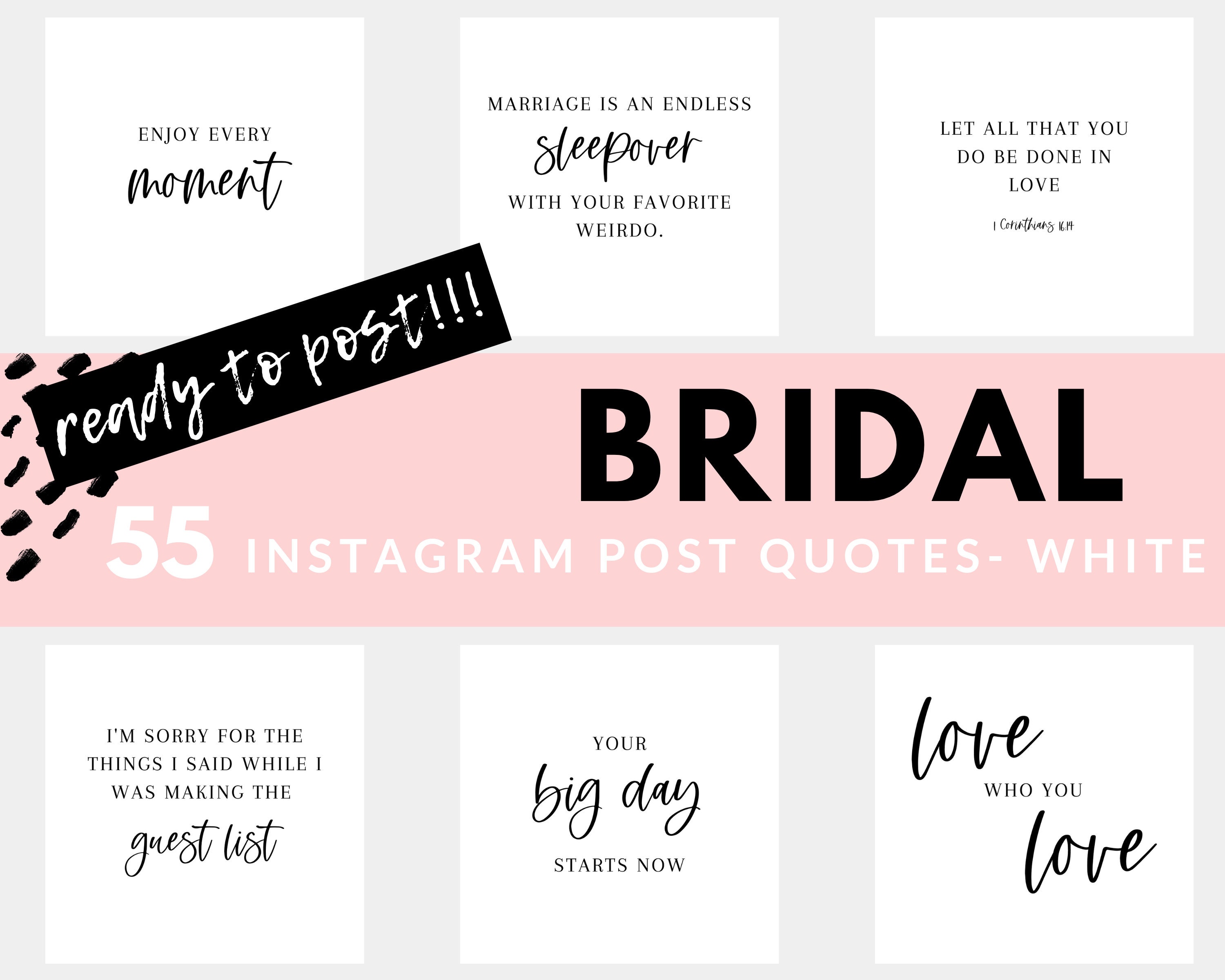 Bridal Instagram Posts 55 Ready to Post Wedding Instagram - Etsy Singapore