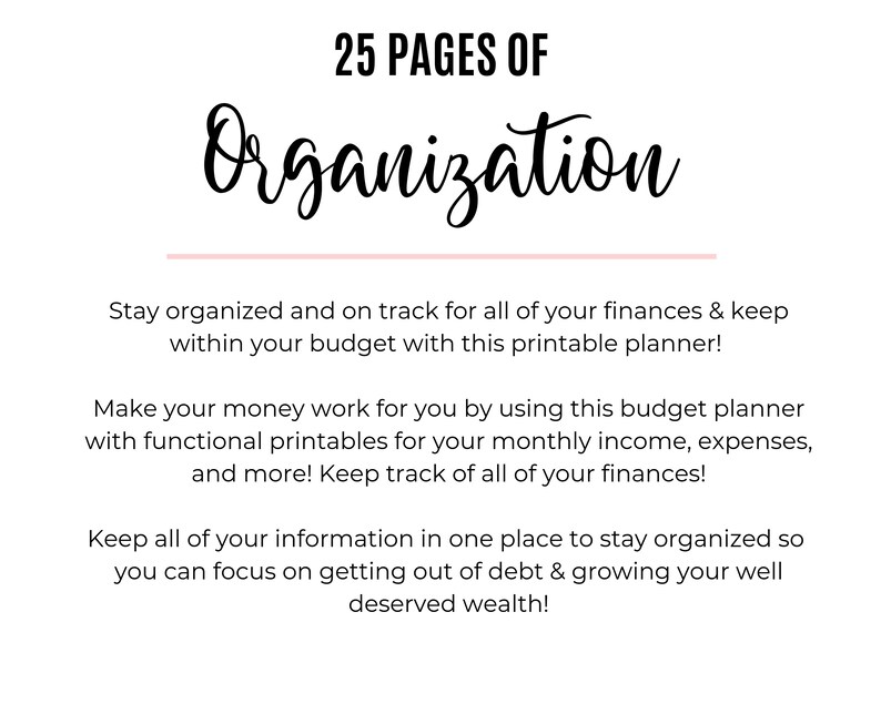 Budget Planner Printable Finance Tracker Printable | Etsy