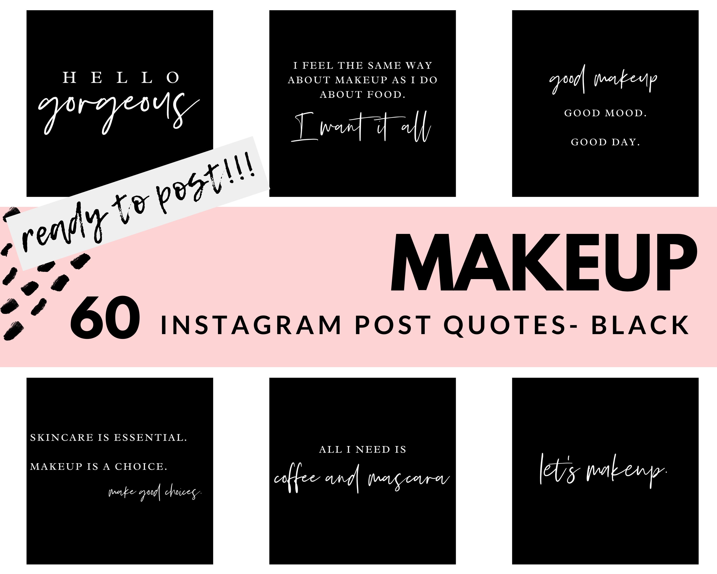Makeup Quotes For Instagram Makeup Instagram Posts 60 Ready To Post Makeup Artist | Etsy Italia