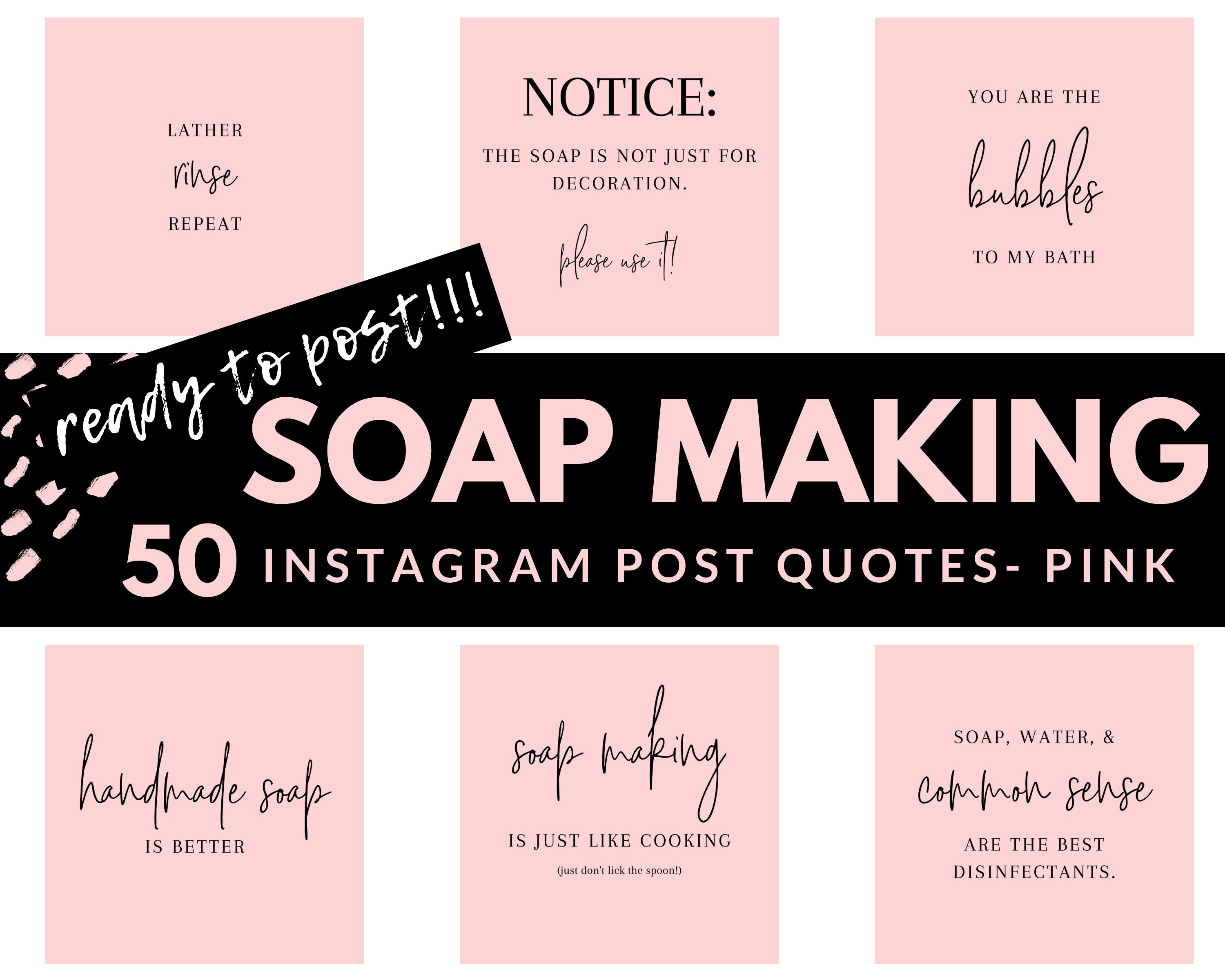 Soap Making Instagram Posts 50 Ready to Post Handcrafted - Etsy