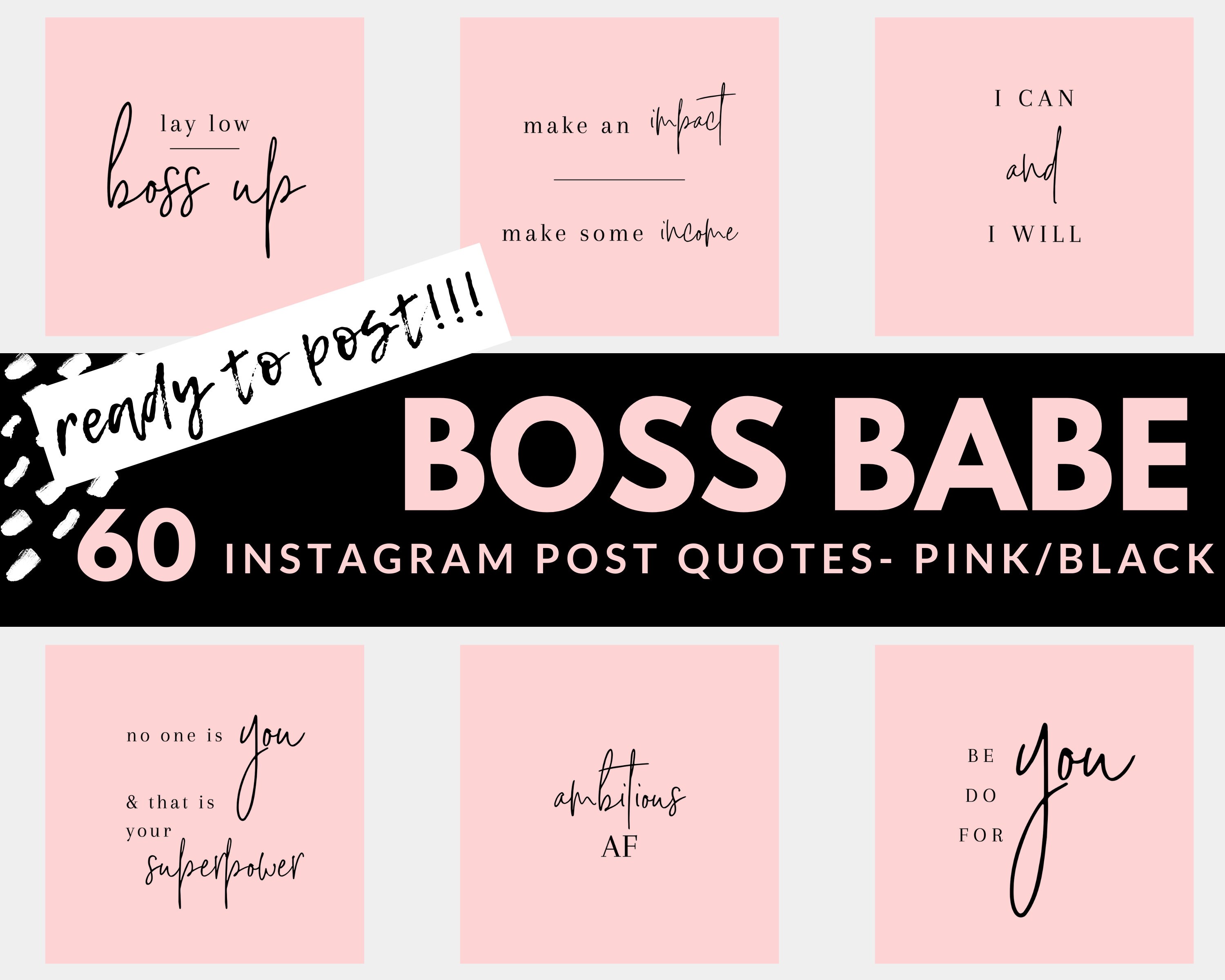 Boss Babe Instagram Posts mang lại cho bạn sự tự tin tuyệt đối, khiến những ai xem cảm thấy trầm trồ và kính nể. Bạn sẽ trở nên nổi bật hơn trong mạng xã hội này với những bài đăng đầy tinh thần lãnh đạo mà sản phẩm này mang lại.