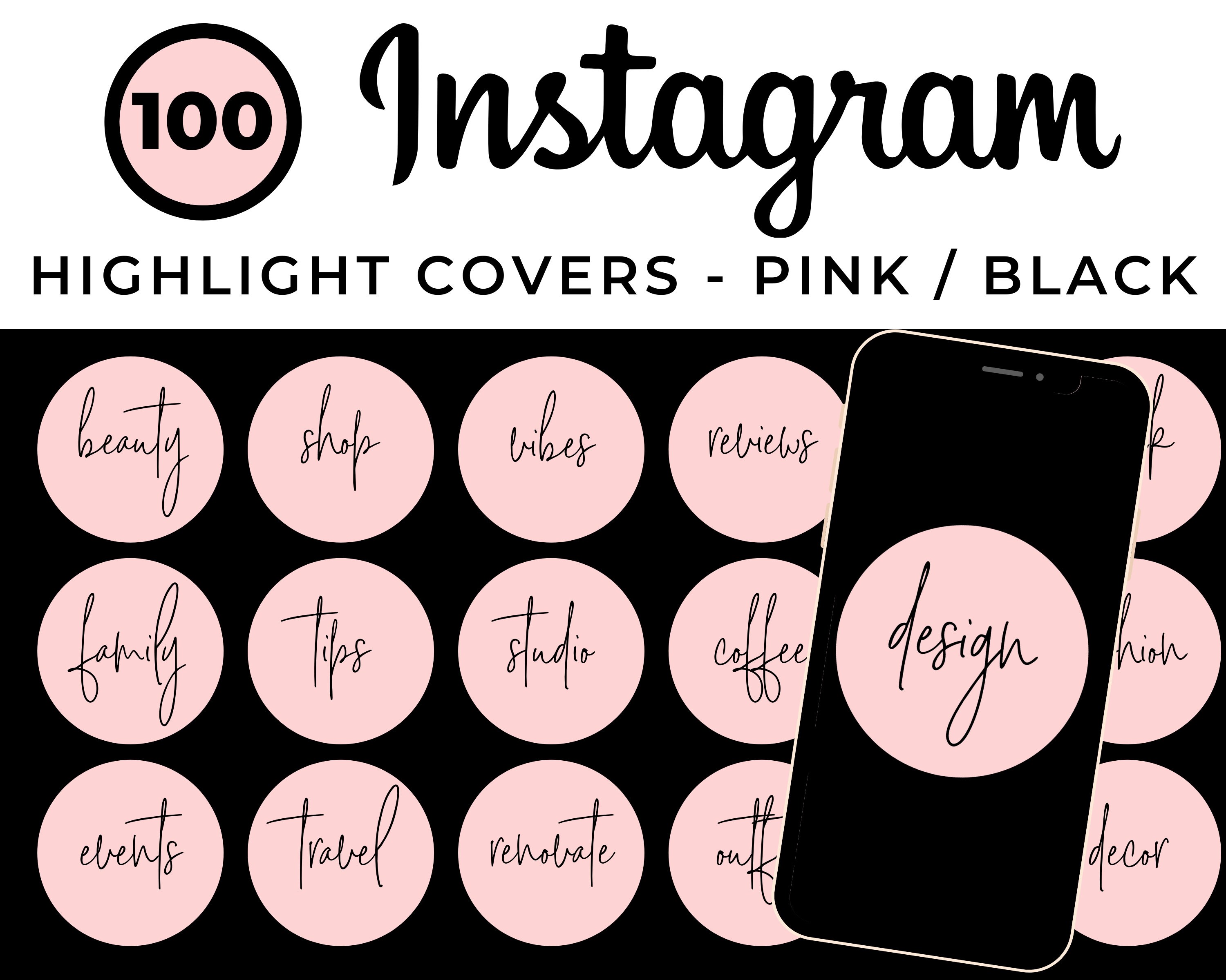 Design & Templates pink and glitter highlight covers diy highlights for ...