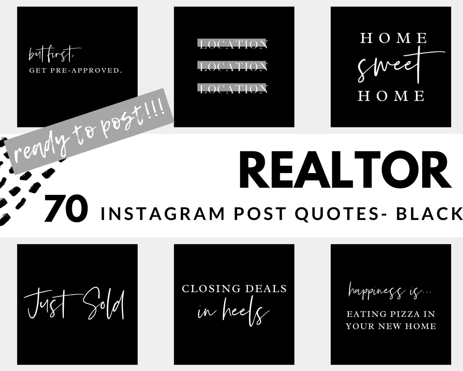 Realtor Instagram Posts 70 Ready to Post Real Estate Etsy