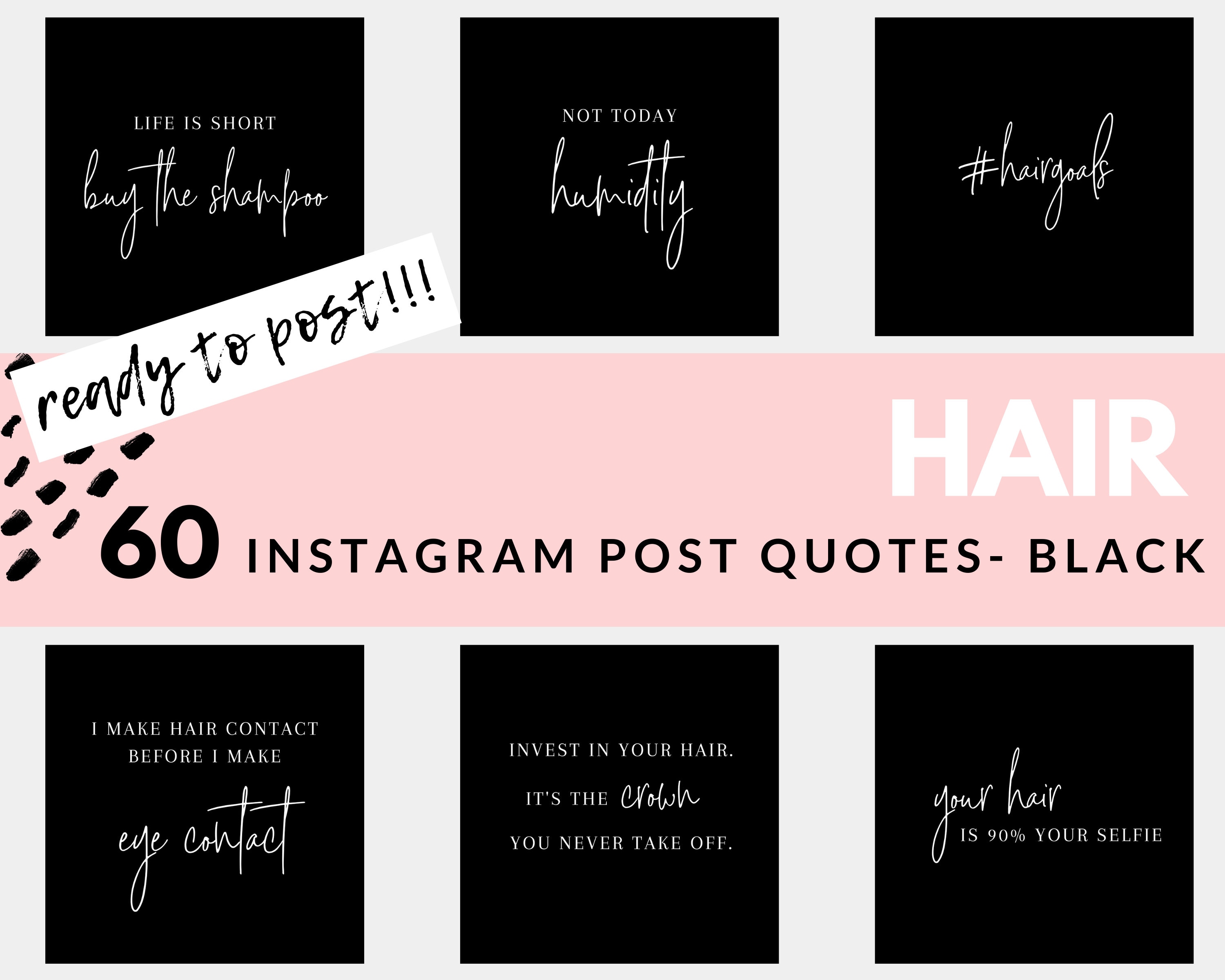 Hair Instagram Posts 60 Ready to Post Hair Instagram Quotes - Etsy