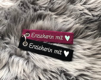 Schlüsselanhänger aus Filz individuell personalisierbar z.B. mit Name personalisiert