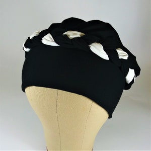Black turban for women, alopecia head cover, light cap
