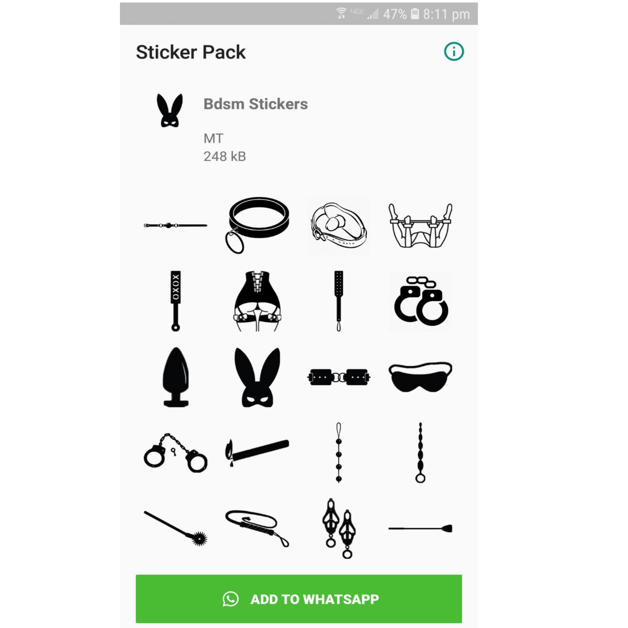 Bdsm Sticker Pack For Whatsapp Android Etsy